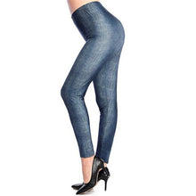 Load image into Gallery viewer, VISNXGI New Woman Fashion Jeans Print Denim Ankle-Length Imitation Skinny Jeans Holes Spandex Straight Slim Jeans Women Leggings