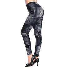 Load image into Gallery viewer, VISNXGI New Woman Fashion Jeans Print Denim Ankle-Length Imitation Skinny Jeans Holes Spandex Straight Slim Jeans Women Leggings