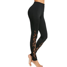 Load image into Gallery viewer, YSDNCHI Lace Skinny Leggings Black Sexy Elegant Sheer Floral Summer Women Gym Push Up Going Out Trousers Fitness Leggings