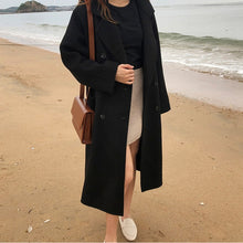 Load image into Gallery viewer, 2019 Winter Loose Cashmere coat Women Long Big Oversize Wool coat Autumn New Korean Female Black Pink Wool jacket Outerwear