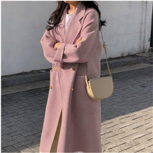 Load image into Gallery viewer, 2019 Winter Loose Cashmere coat Women Long Big Oversize Wool coat Autumn New Korean Female Black Pink Wool jacket Outerwear