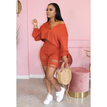Load image into Gallery viewer, Casual 2 Piece Set Women Tracksuit Summer Outfits Loose Top Biker Shorts Sweat Suits Lounge Wear Two Piece Matching Sets