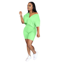 Load image into Gallery viewer, Casual 2 Piece Set Women Tracksuit Summer Outfits Loose Top Biker Shorts Sweat Suits Lounge Wear Two Piece Matching Sets