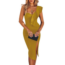 Load image into Gallery viewer, Ocstrade New Arrival 2020 Women One Shoulder Bandage Dress Elegant Ruffles Red Bandage Dress Bodycon Sexy Party Night Club Dress