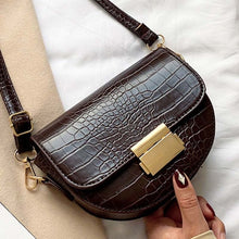 Load image into Gallery viewer, Luxury Fashion Women Crossbody Bag Crocodile Semicircle Saddle Bags Soft Leather Shoulder Bags For Ladies Handbags Designer