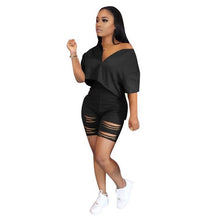 Load image into Gallery viewer, Casual 2 Piece Set Women Tracksuit Summer Outfits Loose Top Biker Shorts Sweat Suits Lounge Wear Two Piece Matching Sets
