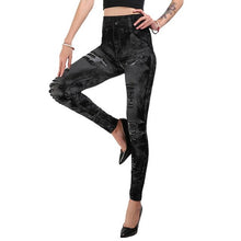 Load image into Gallery viewer, 2020 Women Gym Leggings Faux Denim Jeans Leggings Pocket Printing Leggings Casual High Waist Pencil Pants Plus Pants