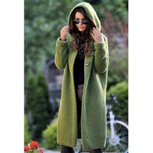 Load image into Gallery viewer, Women's Sweaters Winter 2020 Fashionable Casual Loose Sweater Female Autumn Cardigans Single Breasted Puff Hooded Coat Plus Size