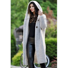 Load image into Gallery viewer, Women's Sweaters Winter 2020 Fashionable Casual Loose Sweater Female Autumn Cardigans Single Breasted Puff Hooded Coat Plus Size