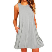 Load image into Gallery viewer, Women's Summer Casual Swing T-Shirt Dresses Beach Cover up with Pockets