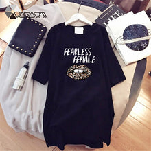 Load image into Gallery viewer, Women Plus Size Dress Summer Short Sleeve Leopard Lips Letter Print Casual Loose Oversize Dresses Harajuku Mini Tshirt Dress