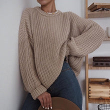 Load image into Gallery viewer, Autumn Oversized Sweater Women Solid Loose Knitted Sweaters Women Long Sleeve Pullover Female Jumper Female Knitwear