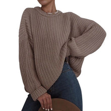 Load image into Gallery viewer, Autumn Oversized Sweater Women Solid Loose Knitted Sweaters Women Long Sleeve Pullover Female Jumper Female Knitwear