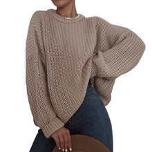 Load image into Gallery viewer, Autumn Oversized Sweater Women Solid Loose Knitted Sweaters Women Long Sleeve Pullover Female Jumper Female Knitwear