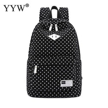 Load image into Gallery viewer, Dot Large Capacity Rose Backpack Female Canvas School Backpacks for Children a case for Phone & Purse High Quality Lady's Bags