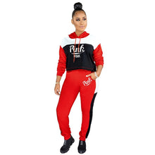 Load image into Gallery viewer, Autumn 2 Piece Set Sportswear Women Tracksuit PINK Letter Print Sweat Suits Plus Size Hoodies + Skinny Pants Jogging Femme
