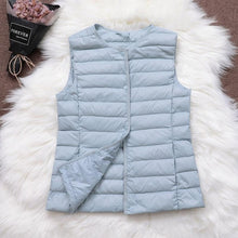 Load image into Gallery viewer, Fitaylor 90% Ultra Light White Duck Down Women Vest Thin Coat Women Duck Down Sleeveless Jacket V Collar Or O Collar Coat