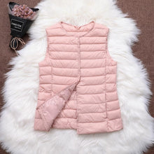 Load image into Gallery viewer, Fitaylor 90% Ultra Light White Duck Down Women Vest Thin Coat Women Duck Down Sleeveless Jacket V Collar Or O Collar Coat