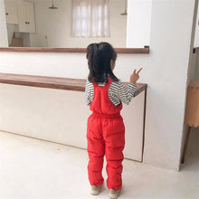 Load image into Gallery viewer, 2Pcs Children&#39;s Clothes Sets 2019 New Girls and Boys Winter Fur Hooded Jacket+Romper Overalls Suit for Baby Kids Warm Clothing
