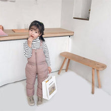 Load image into Gallery viewer, 2Pcs Children&#39;s Clothes Sets 2019 New Girls and Boys Winter Fur Hooded Jacket+Romper Overalls Suit for Baby Kids Warm Clothing
