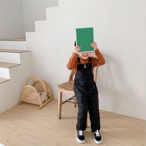 2Pcs Children's Clothes Sets 2019 New Girls and Boys Winter Fur Hooded Jacket+Romper Overalls Suit for Baby Kids Warm Clothing