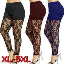 Load image into Gallery viewer, Women Casual Skinny Pants Leggings Fashion Lace Hollow Out Pencil Trouser Summer Elastic Bodycon Jeggings Thin Plus Size
