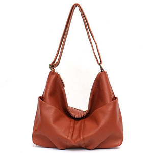 SC Luxury Italian Leather Bags for Women Casual Large Long Strap Shoulder Bag Ladies Genuine Leather Front Pocket Hobo Crossbody