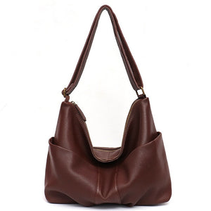 SC Luxury Italian Leather Bags for Women Casual Large Long Strap Shoulder Bag Ladies Genuine Leather Front Pocket Hobo Crossbody