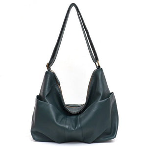 SC Luxury Italian Leather Bags for Women Casual Large Long Strap Shoulder Bag Ladies Genuine Leather Front Pocket Hobo Crossbody