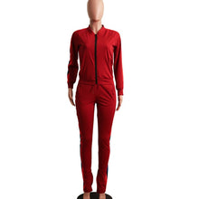 Load image into Gallery viewer, TWO PIECE SET Women Clothing Tracksuit Striped Top Pants Casual Sweat Suit Sportswear Long Sleeve 2 Piece Set Plus Size Autumn
