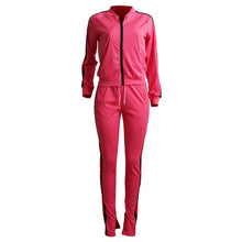 Load image into Gallery viewer, TWO PIECE SET Women Clothing Tracksuit Striped Top Pants Casual Sweat Suit Sportswear Long Sleeve 2 Piece Set Plus Size Autumn
