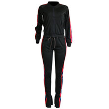 Load image into Gallery viewer, TWO PIECE SET Women Clothing Tracksuit Striped Top Pants Casual Sweat Suit Sportswear Long Sleeve 2 Piece Set Plus Size Autumn
