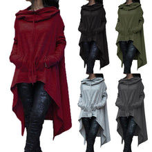 Load image into Gallery viewer, Womens Loose Long Hoodie Fleece Tunic Tops Lady Pullover Hooded Sweatshirt Oversized Asymmetrical Jumper Baggy Sweatshirt
