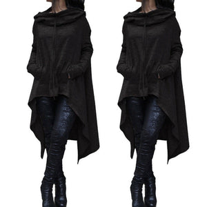 Womens Loose Long Hoodie Fleece Tunic Tops Lady Pullover Hooded Sweatshirt Oversized Asymmetrical Jumper Baggy Sweatshirt