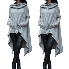 Load image into Gallery viewer, Womens Loose Long Hoodie Fleece Tunic Tops Lady Pullover Hooded Sweatshirt Oversized Asymmetrical Jumper Baggy Sweatshirt
