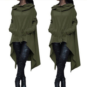 Womens Loose Long Hoodie Fleece Tunic Tops Lady Pullover Hooded Sweatshirt Oversized Asymmetrical Jumper Baggy Sweatshirt