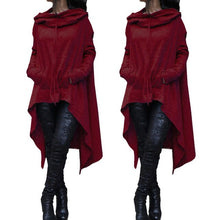 Load image into Gallery viewer, Womens Loose Long Hoodie Fleece Tunic Tops Lady Pullover Hooded Sweatshirt Oversized Asymmetrical Jumper Baggy Sweatshirt
