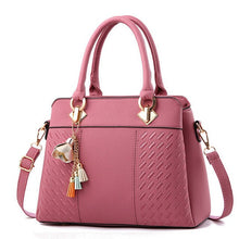 Load image into Gallery viewer, Fashion Women Handbags Tassel PU Leather Totes Bag Top-handle Embroidery Crossbody Bag Shoulder Bag Lady Simple Style Hand Bags
