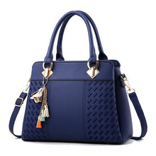 Load image into Gallery viewer, Fashion Women Handbags Tassel PU Leather Totes Bag Top-handle Embroidery Crossbody Bag Shoulder Bag Lady Simple Style Hand Bags
