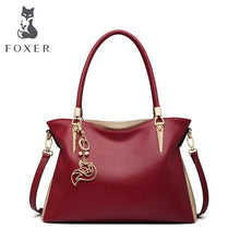 Load image into Gallery viewer, FOXER Brand Cowhide Leather Women Handbag &amp; Shoulder bag Female Fashion Handbags Lady Totes Women&#39;s Crossbody Bags
