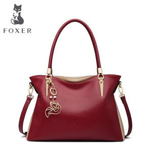 FOXER Brand Cowhide Leather Women Handbag & Shoulder bag Female Fashion Handbags Lady Totes Women's Crossbody Bags