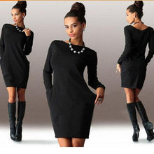 Load image into Gallery viewer, Bigsweety Fashion Autumn Dress Women Mini Dress With Pockets Slim Pack Hip Bodycon Dress Ladies Work Office Dress Vestido
