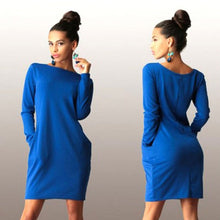 Load image into Gallery viewer, Bigsweety Fashion Autumn Dress Women Mini Dress With Pockets Slim Pack Hip Bodycon Dress Ladies Work Office Dress Vestido
