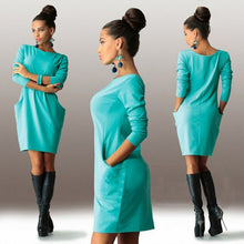 Load image into Gallery viewer, Bigsweety Fashion Autumn Dress Women Mini Dress With Pockets Slim Pack Hip Bodycon Dress Ladies Work Office Dress Vestido

