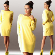 Load image into Gallery viewer, Bigsweety Fashion Autumn Dress Women Mini Dress With Pockets Slim Pack Hip Bodycon Dress Ladies Work Office Dress Vestido
