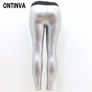 Black Wetlook Push Up Leggings for Women Slim Shinny High Waist Legins Femme Autumn Winter Faux Leather S M L XL Mujer Hot Pant