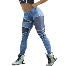 Load image into Gallery viewer, Nessaj Fashion Denim Printed Leggings Women Fitness High Waist Leggings Pants Gothic Jeggings Ladies Sporting Push Up Legging
