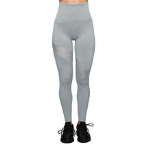 Load image into Gallery viewer, High Waist Solid Breathable Oblique Mesh Trousers For Women Fitness Push Up Sexy Female Hollow Pants Athleisure Elastic Leggings
