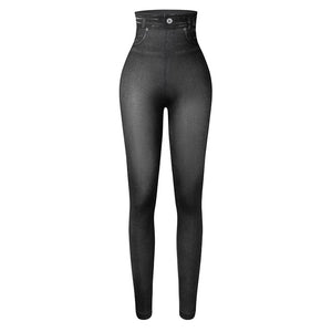 Women High Waist Spring Autumn Fashion Jeans Denim Design Leggings Pants Ladies Imitation Jeans Women's Plus Size Leggings