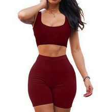 Load image into Gallery viewer, Women 2 Piece Set Women&#39;s Two Piece Dress Crop Top Skirt Set Sleeveless Outfits Summer Top+Skirt

